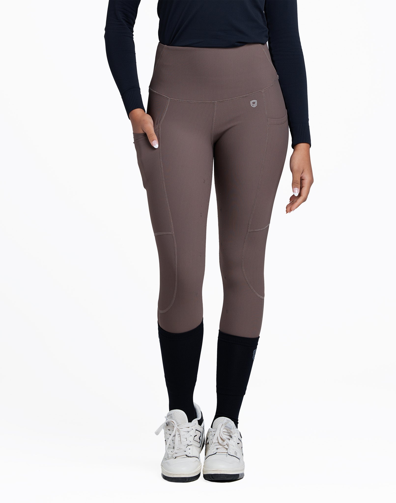 Dark Grey Riding Tights® / Leggings® With Full Seat and Deep Phone Pocket