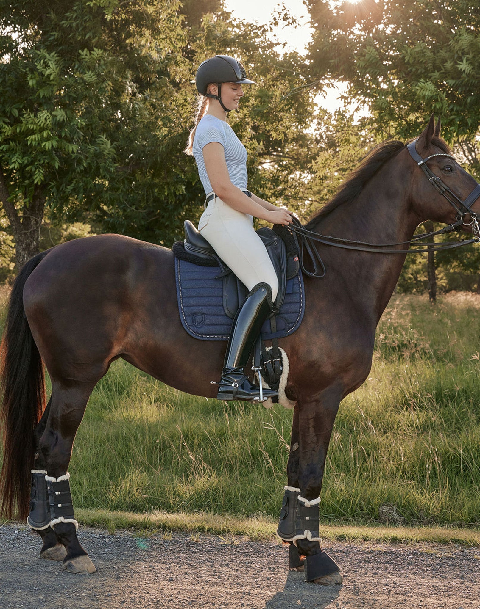 Dark Denim Saddle Pad - Dressage