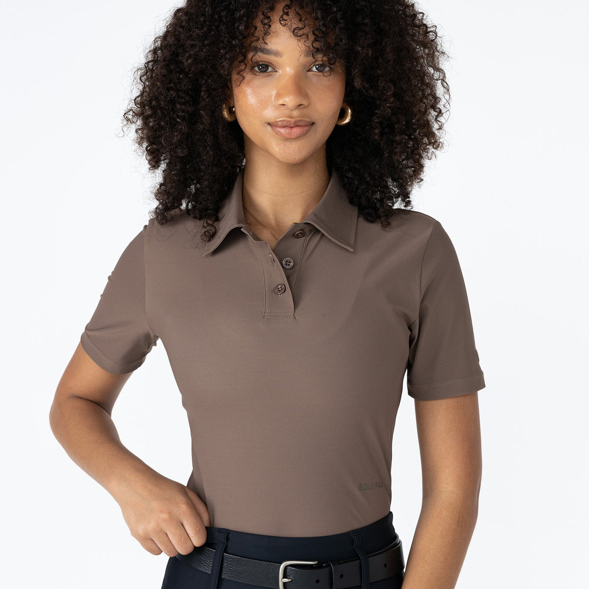 brown polo shirt womens