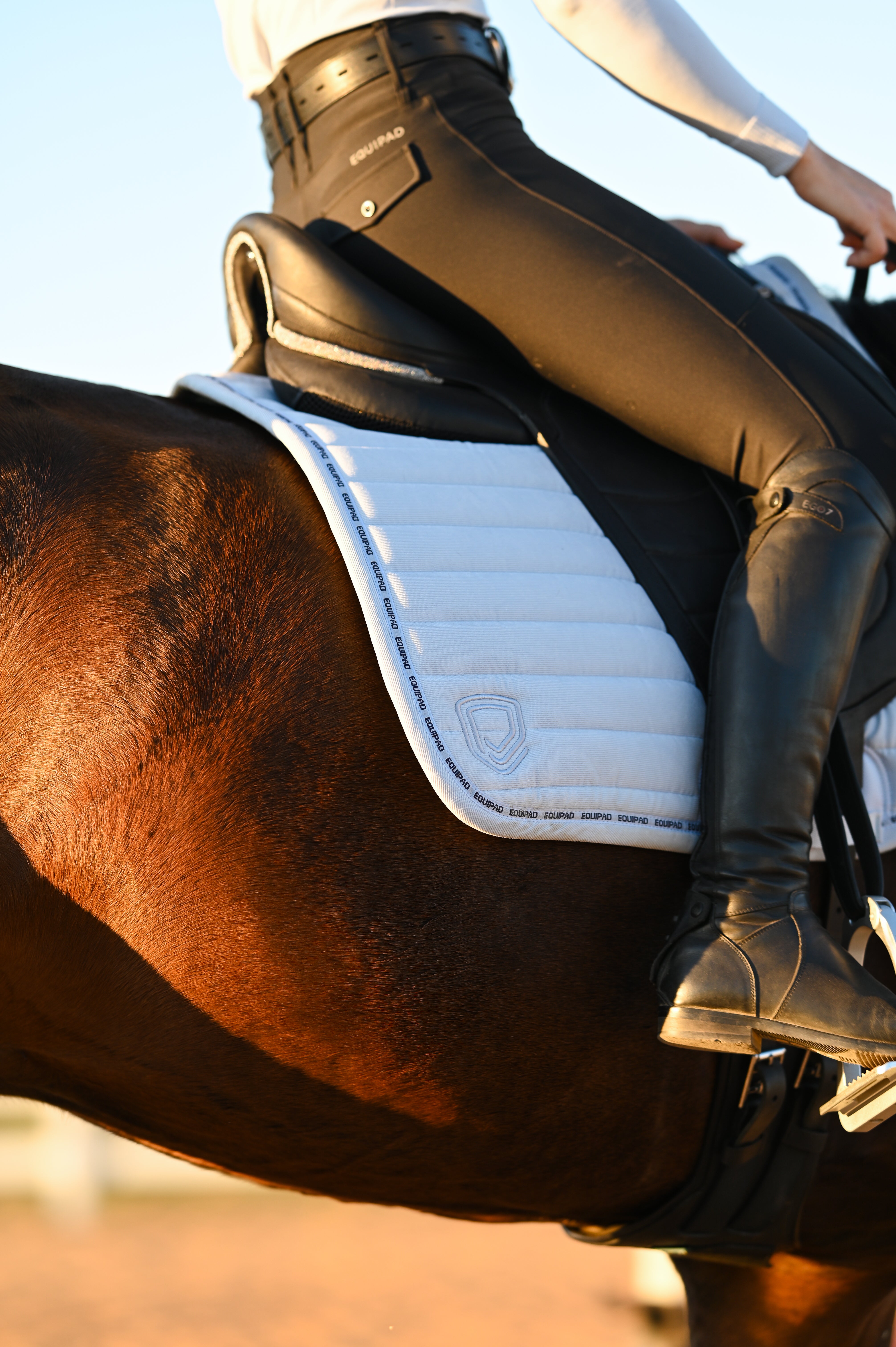 Corduroy Dressage Saddle Pad - Baby Blue